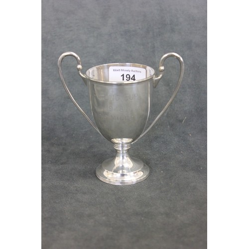 194 - A small George VI silver two-handled trophy cup, 