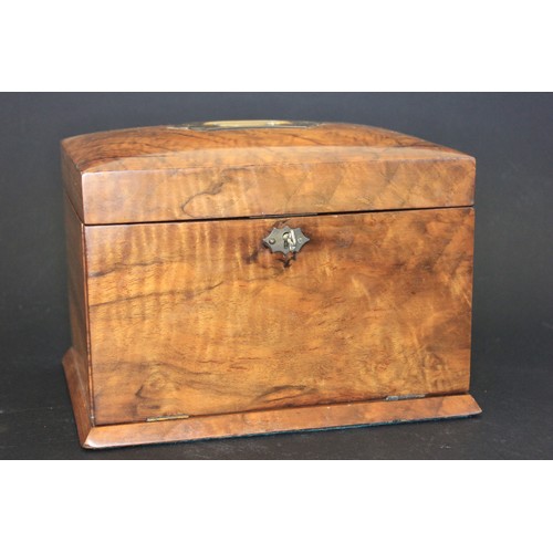 286 - A Victorian walnut workbox, with fall front, 25cm wide.