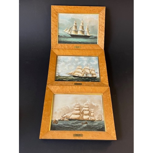 A set of six Wedgewood rectangular porcelain shipping plaques depicting ...