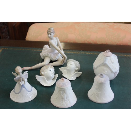 32 - Two Lladro Angel heads 