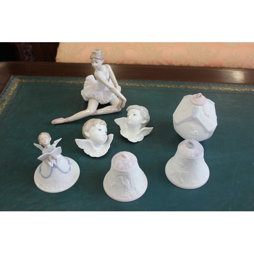 32 - Two Lladro Angel heads 