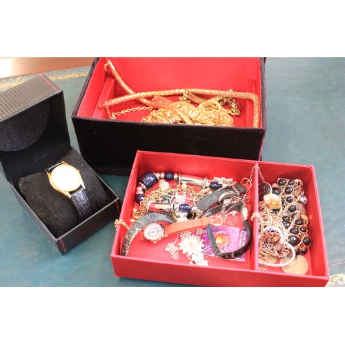 88 - A gent's Casio quartz wristwatch in box, four lady's wristwatches various, together with a quantity ... 