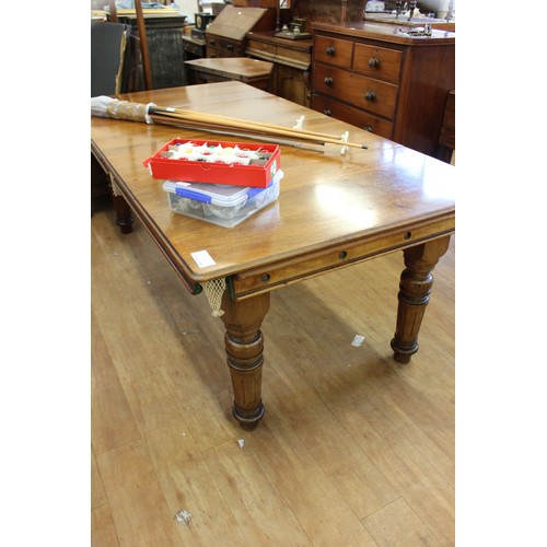 218 - A late Victorian mahogany billiard/dining table by E.F. Riley of Accrington, on turned and fluted le... 