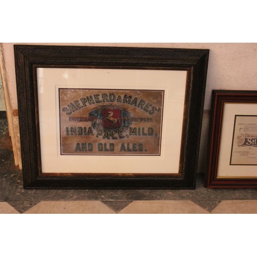 2 - A quantity of framed posters and reproduction photographs relating to Shepherd Neame brewers, Favers... 