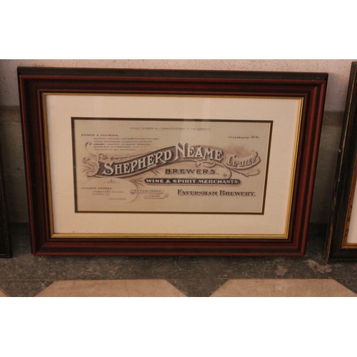 2 - A quantity of framed posters and reproduction photographs relating to Shepherd Neame brewers, Favers... 