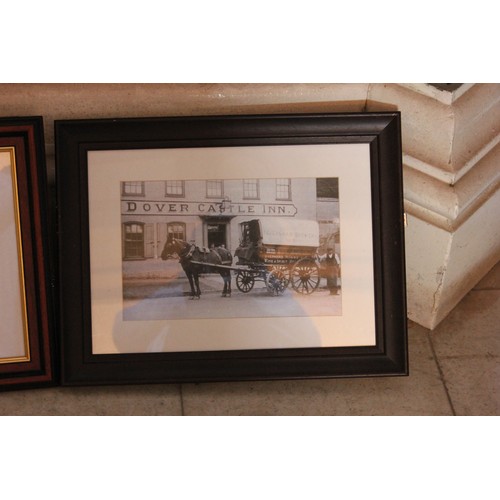 2 - A quantity of framed posters and reproduction photographs relating to Shepherd Neame brewers, Favers... 