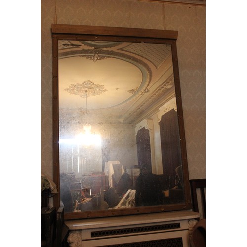 10 - A repainted gilt frame overmantel mirror, some loss of silvering to plate, approx. 180cm wide x 245c... 