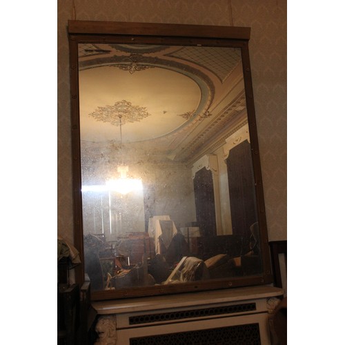 10 - A repainted gilt frame overmantel mirror, some loss of silvering to plate, approx. 180cm wide x 245c... 