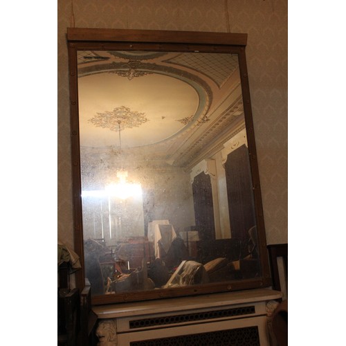 10 - A repainted gilt frame overmantel mirror, some loss of silvering to plate, approx. 180cm wide x 245c... 