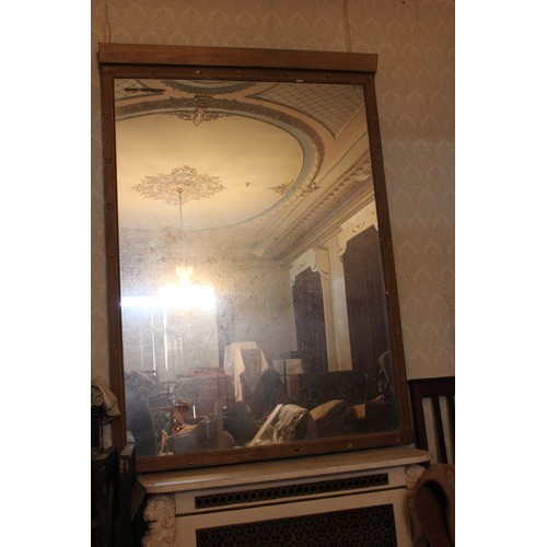 10 - A repainted gilt frame overmantel mirror, some loss of silvering to plate, approx. 180cm wide x 245c... 