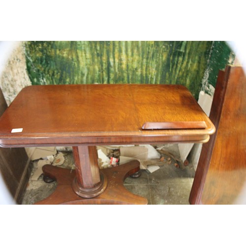 15 - A late Regency mahogany reading table, 88cm wide, and a part card table (2).