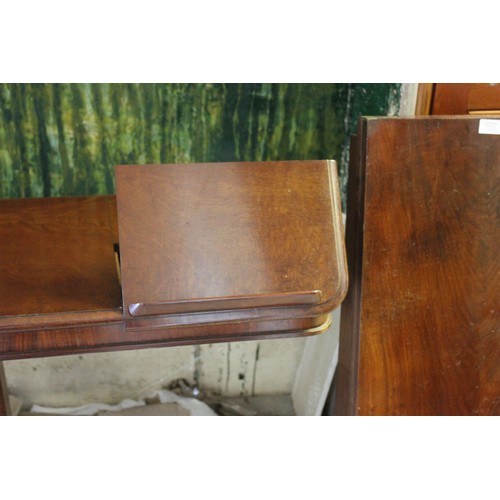 15 - A late Regency mahogany reading table, 88cm wide, and a part card table (2).