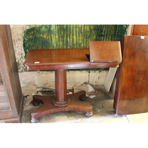 15 - A late Regency mahogany reading table, 88cm wide, and a part card table (2).