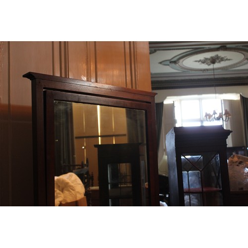 30 - An Edwardian mahogany cheval mirror on splayed feet, 73cm wide x 174cm high.