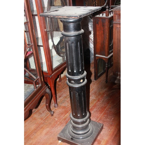 38 - A small Victorian spice cabinet, a column form torchere (2).