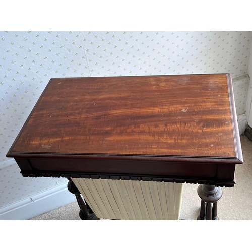 130 - A Victorian mahogany work table.