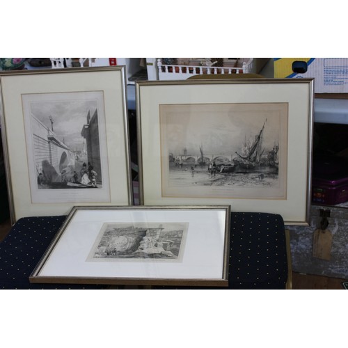 250 - After E. W. Cooke (1881-1880) - The Old and New London Bridges, a set of 12 etchings, 32cm x 42cm, a... 