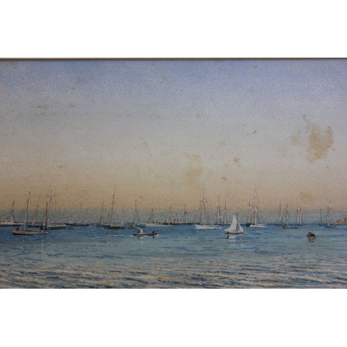 32 - W. Newman Sweet 98 - ships and other vessels near a harbour, watercolour, signed and dated, 20cm x 3... 