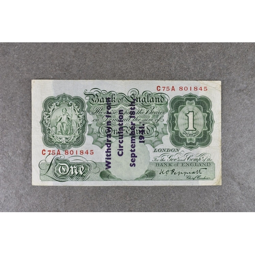179 - BRITISH BANKNOTE - THE STATES OF GUERNSEY OVERPRINT - Bank of England One Pound overprint - German O... 