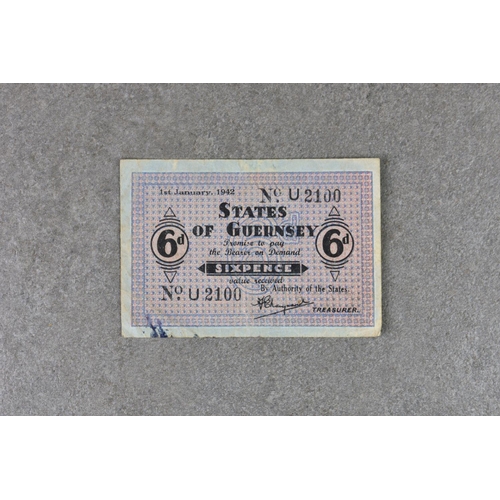 180 - BRITISH BANKNOTE - STATES OF GUERNSEY - German Occupation, German Occupation Sixpence dated 1st Janu... 