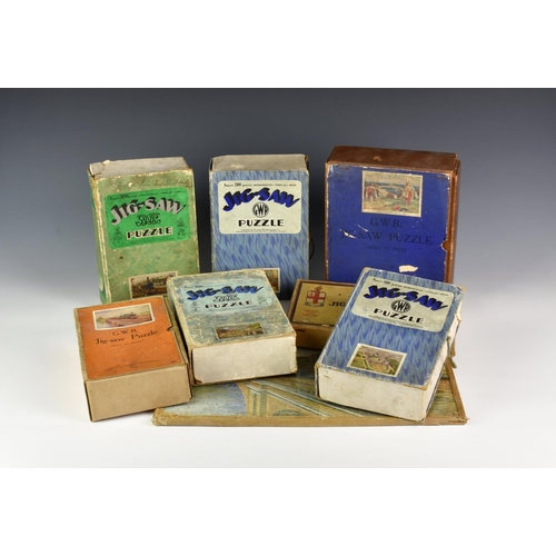 198 - Railwayana - GWR - Great Western Railway - Boxed Jig-saw Puzzles, comprising of The Vikings Landing ... 