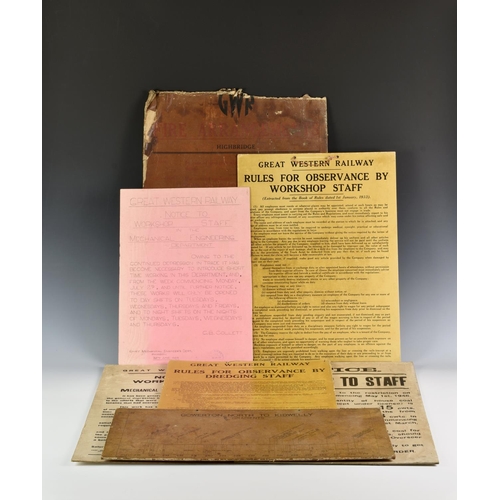 203 - Railwayana - GWR Great Western Railway - Collection of information boards, all pasted to boards, com... 