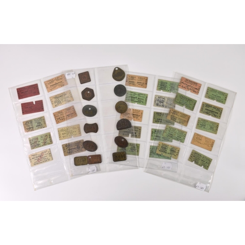 206 - Railwayana - GWR Great Western Railway - A collection of pay cheque tokens and railway tickets, the ... 