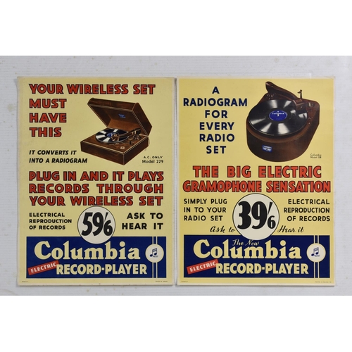 215 - Advertising Posters - Columbia Electric Record Player - Models 228 and 229 (2), 1930s, colours brigh... 