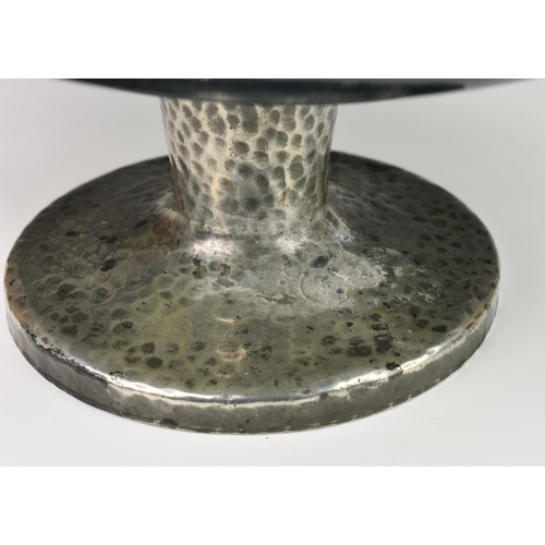 12A - A Moorcroft Tudric tazza in Eventide pattern, c.1920, tubelined and glazed, impressed 'Made in Engla... 