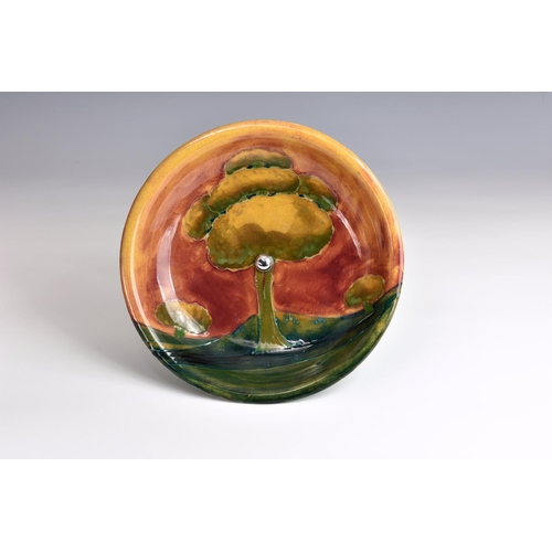 12A - A Moorcroft Tudric tazza in Eventide pattern, c.1920, tubelined and glazed, impressed 'Made in Engla... 