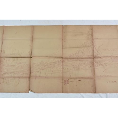199 - Railwayana - GWR - Great Western Railway - Diagram/blueprint of Plymouth Millbay & Cornwall water su... 