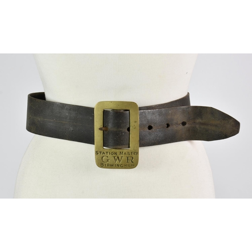 204 - Railwayana - GWR Great Western Railway - Great coat / jacket / belt, the Great coat marked ' Leaming... 