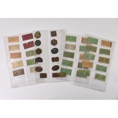 206 - Railwayana - GWR Great Western Railway - A collection of pay cheque tokens and railway tickets, the ... 