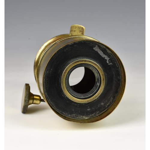 230 - A brass Daguerreotype portrait lens by F. J. Cox of London, circa 1867, Petzval-type 60mm portrait l... 