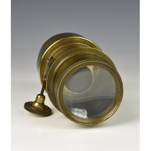 230 - A brass Daguerreotype portrait lens by F. J. Cox of London, circa 1867, Petzval-type 60mm portrait l... 
