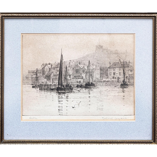 310 - Lieutenant Commander Rowland John Robb Langmaid (British, 1897-1956), Whitby, etching, signed in pen... 