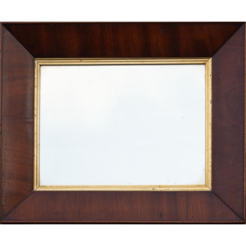 351 - Two 19th century mahogany veneered mirrors, one with gilt foliate slip, 17¼ x 14¾in. (43.75 x 37.5cm... 