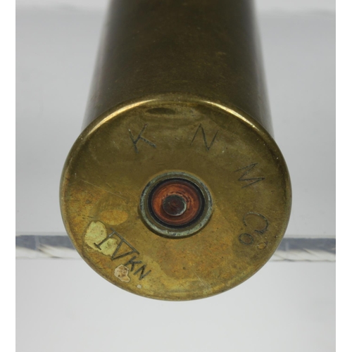 1009 - Trench Art - Two large calibre bullet shells , The lead tips carved 1902 & 1905, the bullets stampe... 