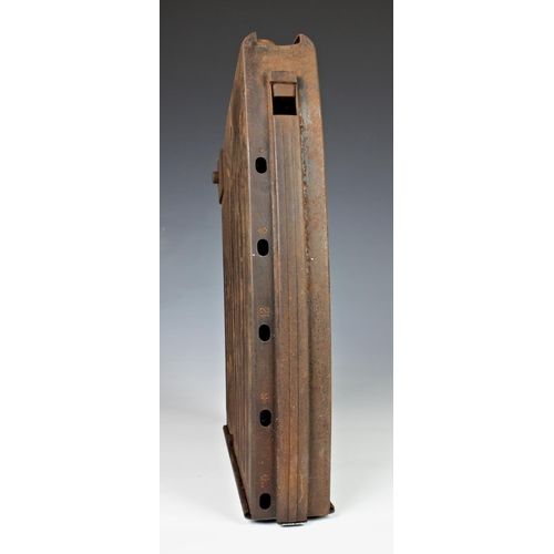 1022 - Guernsey German Occupation interest - 2cm. Flak 38 anti aircraft gun magazine, having pierced oval p... 