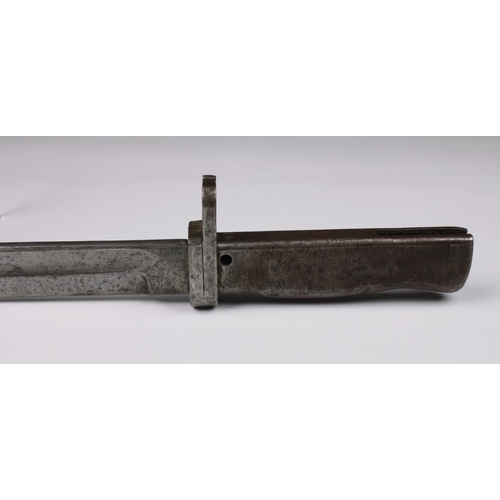 1025 - Imperial German M88/98 Ersatz bayonet, with 30.5cm. single edged blade, wide fuller, the back edge w... 