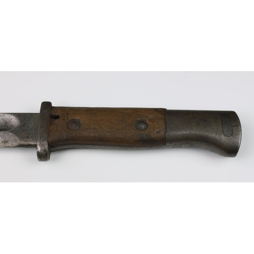 1026 - Imperial German Seitengewehr M84/98 Regimentally Marked Bayonet, 24.8cm. single edge blade with wide... 