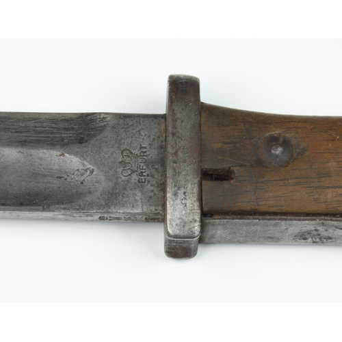 1026 - Imperial German Seitengewehr M84/98 Regimentally Marked Bayonet, 24.8cm. single edge blade with wide... 