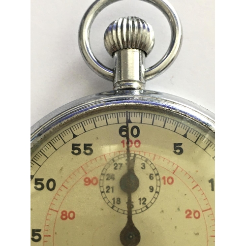 1080 - Hanhart Kriegsmarine 3 steine stopwatch, chrome plated, 60 seconds, winds and works, together with o... 