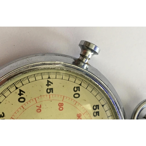 1080 - Hanhart Kriegsmarine 3 steine stopwatch, chrome plated, 60 seconds, winds and works, together with o... 