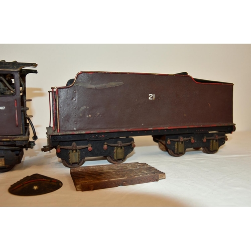109 - A scratch built 2½in. gauge live steam 4-6-4 locomotive and tender, possibly an A1 Pacific Class out... 