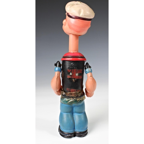 11 - A celluloid windup clockwork Popeye with original box, 'King Features Synd. 1929', damage to Popeye'... 