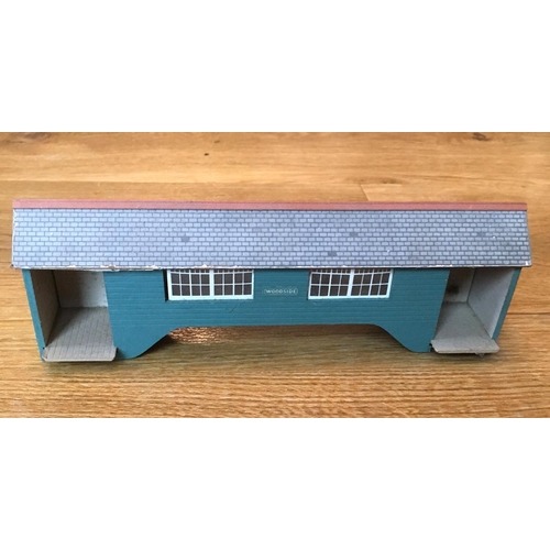 120 - A collection of model railway buildings etc., mostly constructed from wood, some stamped 'Bailey Mod... 
