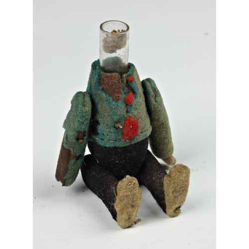 123 - A miniature Schuco monkey perfume, the removable head revealing scent flask, 3¼in. (8.3cm.) tall whe... 