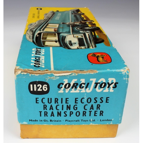 15 - Corgi Toys - a boxed 1126 Ecurie Ecosse Racing Car transporter, together with two boxed 330 Porsche ... 