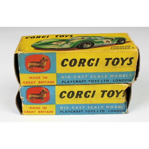 15 - Corgi Toys - a boxed 1126 Ecurie Ecosse Racing Car transporter, together with two boxed 330 Porsche ... 
